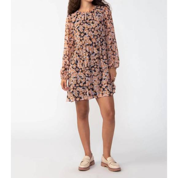 Harvest Bloom Shirred Mini Dress